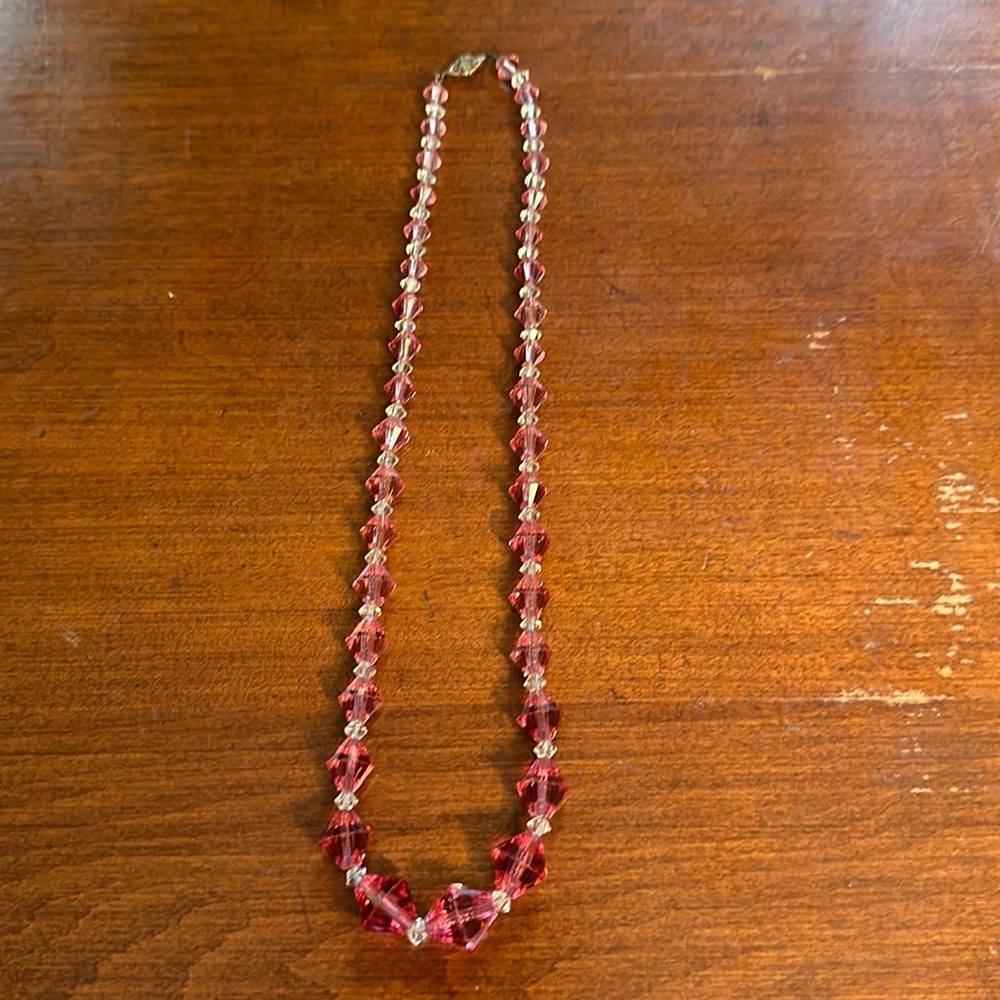 Vintage Pink Crystal Necklace